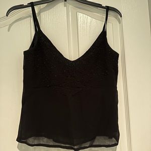 H&M Beaded Detailed Black Sleeveless Top